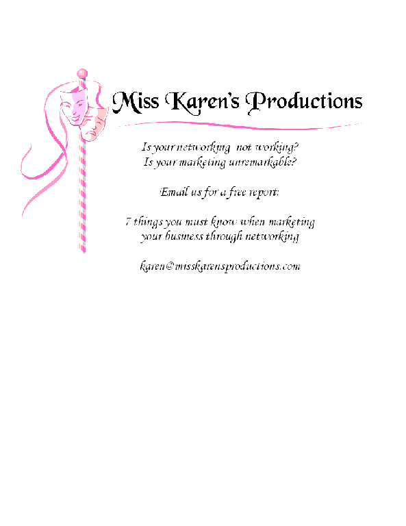 miss karens merchant circle ad by Miss Karen's Productions